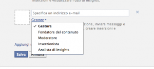Gestione dei ruoli per Pagina Facebook Gestione dei ruoli per Pagina Facebook