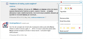 gestione singolo Post: classificazione sentiment e rilevanza